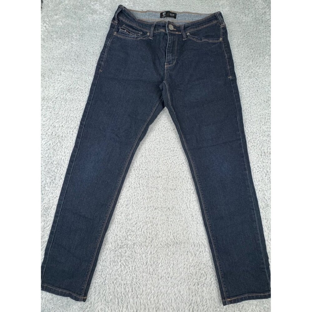 Fried Denim Mens 32/30 Slim Fit Dress Jeans Dark Wash Dinner Comfort - Picture 7 of 12
